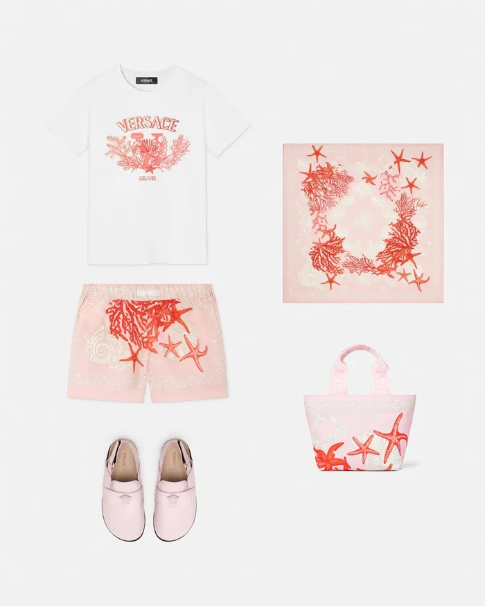 Shirts and Tshirts Kids Versace University Coral TShirt Light Pink