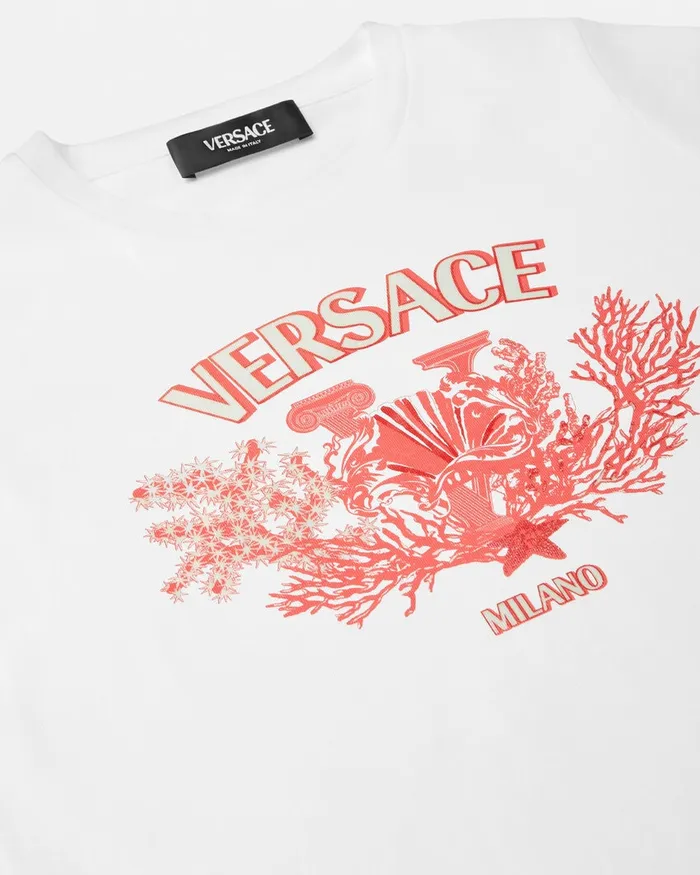 Shirts and Tshirts Kids Versace University Coral TShirt Light Pink
