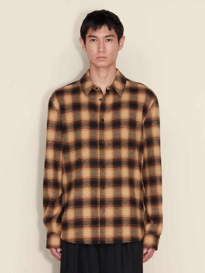 Shirts and Tops Men Holzweiler Elja Check Shirt Brown Mix