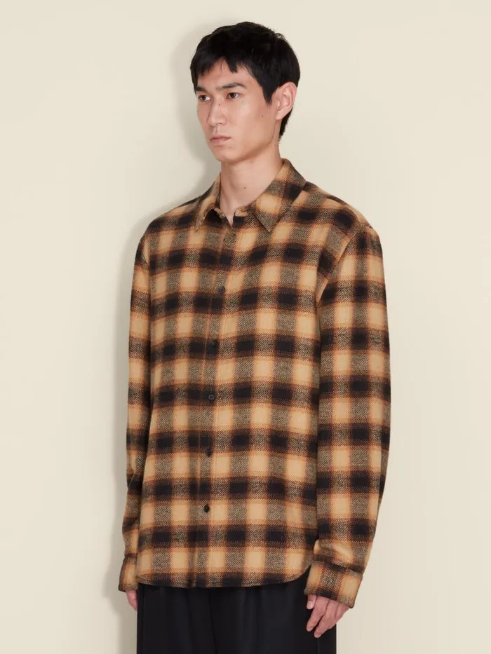 Shirts and Tops Men Holzweiler Elja Check Shirt Brown Mix