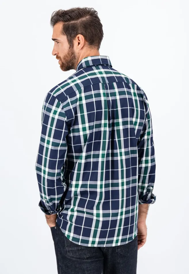 Shirts Men FYNCHHATTON Carroted Shirt With Buttondown Collar Navy