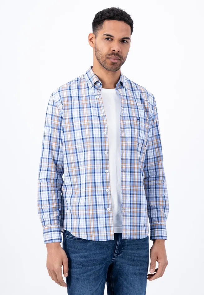 Shirts Men FYNCHHATTON Checked Buttondown Shirt Crystal Blueimpalaleaf Greenorient Red Shirts Men FYNCHHATTON Checked Buttondown Shirt Crystal Blueimpalaleaf Greenorient Red
