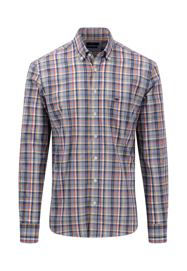 Shirts Men FYNCHHATTON Checked Buttondown Shirt Crystal Blueimpalaleaf Greenorient Red Shirts Men FYNCHHATTON Checked Buttondown Shirt Crystal Blueimpalaleaf Greenorient Red