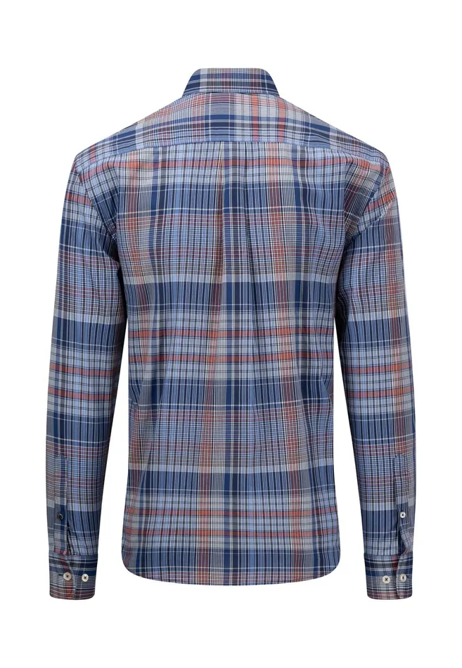 Shirts Men FYNCHHATTON Checked Buttondown Shirt Crystal Blueimpalaleaf Greenorient Red Shirts Men FYNCHHATTON Checked Buttondown Shirt Crystal Blueimpalaleaf Greenorient Red