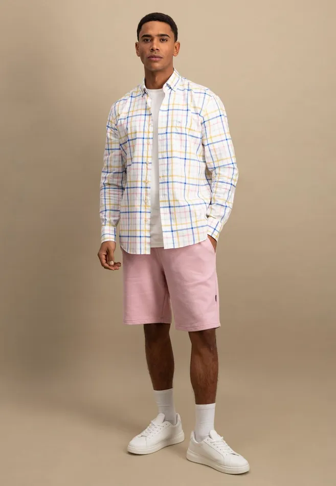 Shirts Men FYNCHHATTON Checked Cotton Shirt With Buttondown Collar Vivid Yellowpee