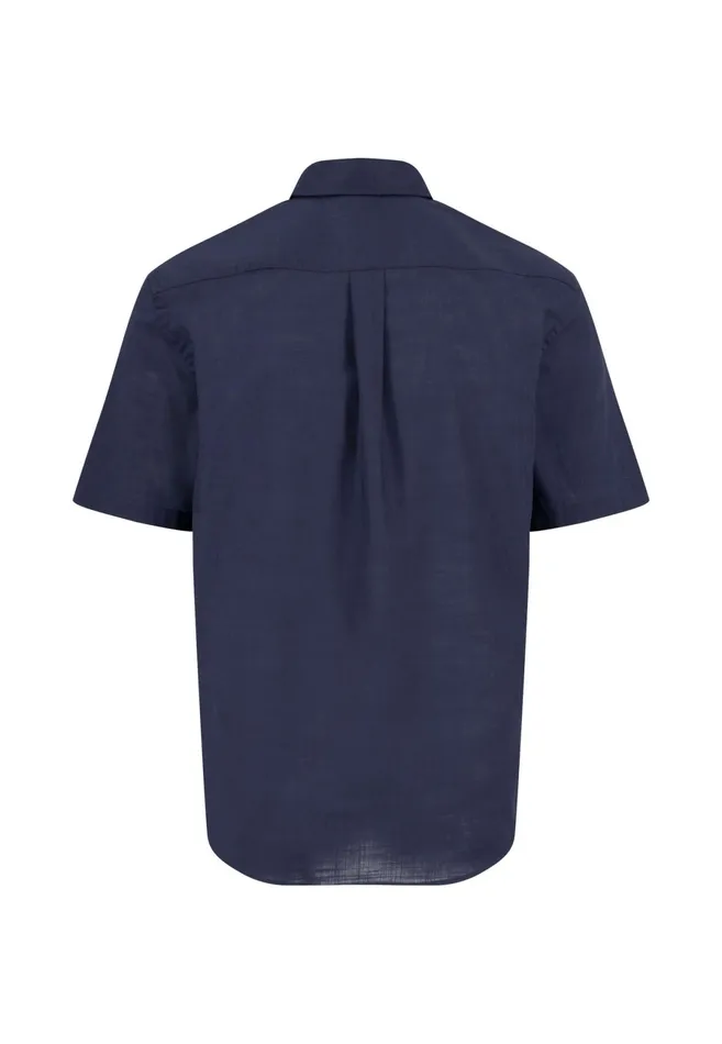 Shirts Men FYNCHHATTON Halbbar Shirt Made Of 100 Soft Cotton Peesummer Breezenavywhite