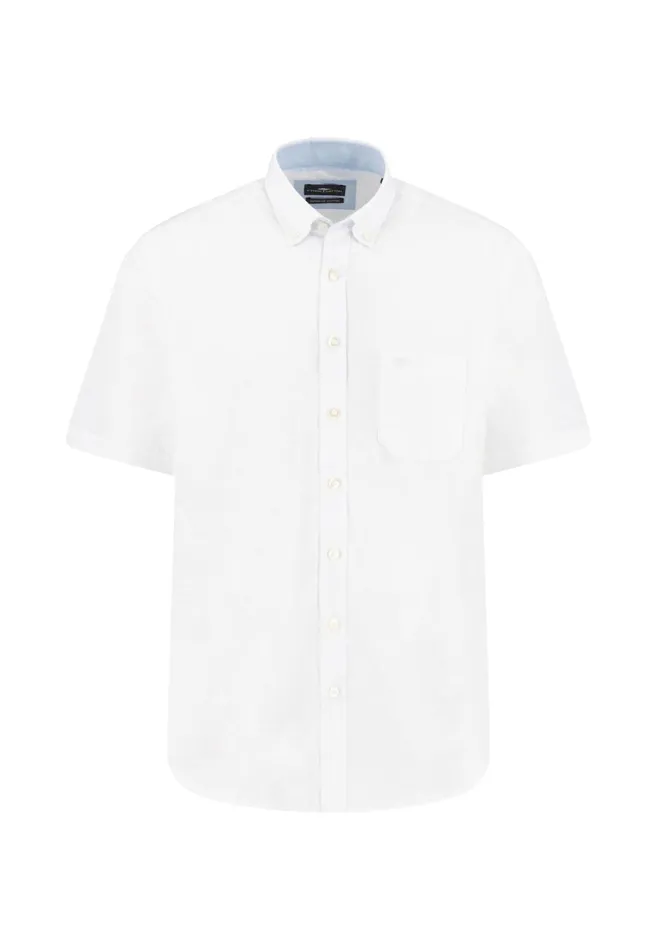 Shirts Men FYNCHHATTON Halbbar Shirt Made Of 100 Soft Cotton Peesummer Breezenavywhite