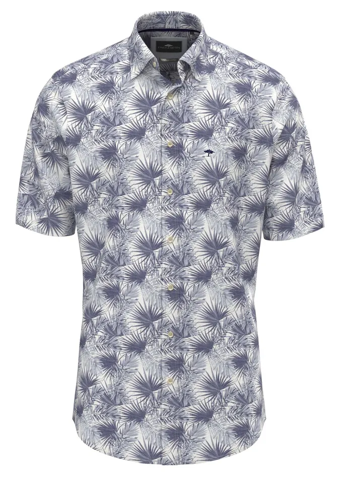 Shirts Men FYNCHHATTON Halklm Shirt With A Caps Collar And Logodail Summer Breezenavy
