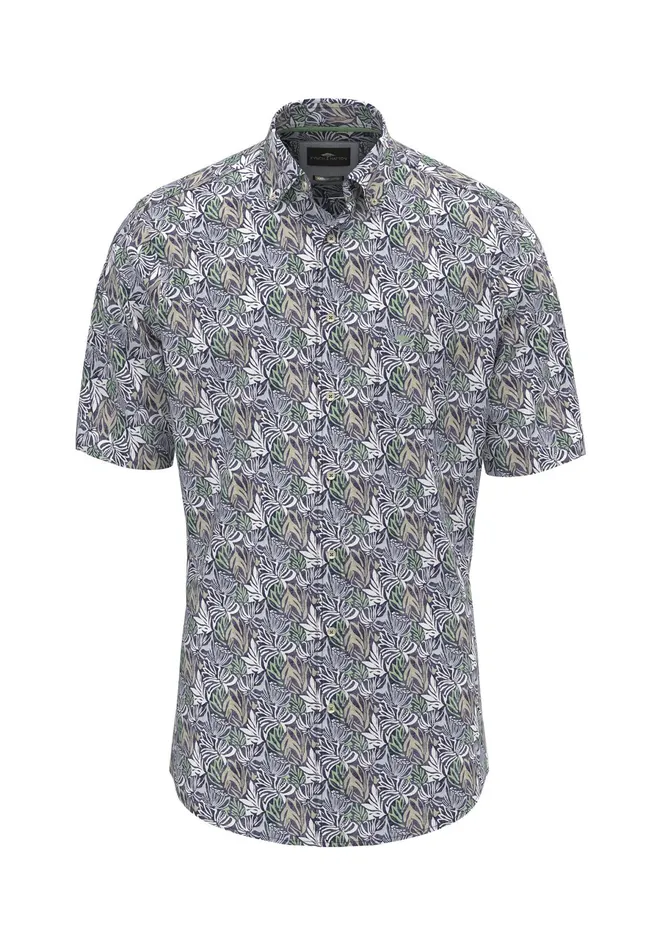 Shirts Men FYNCHHATTON Halklm Shirt With A Summer Print Sunny Orangenavy