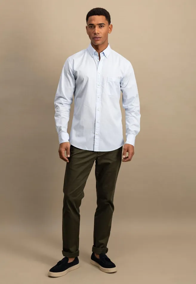 Shirts Men FYNCHHATTON Shirt With Buttondown Collar Summer Breezenavywhite