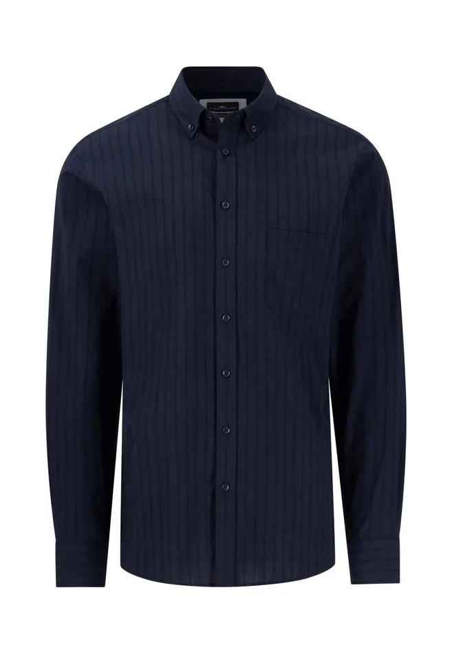 Shirts Men FYNCHHATTON Shirt With Buttondown Collar Summer Breezenavywhite