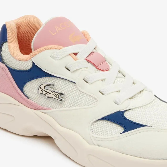 Shoes and Accessories Kids Lacoste Children039s Storm 96 Lo Vintage Sneakers Off Whtpnk 06c