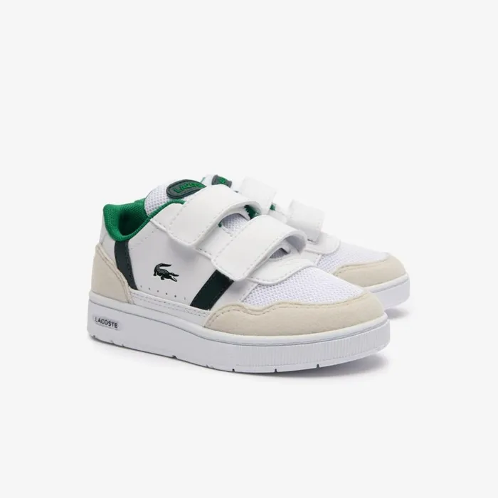 Shoes and Accessories Kids Lacoste Infants039 TClip Sneakers Whitegreen 082