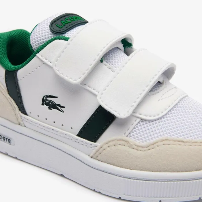 Shoes and Accessories Kids Lacoste Infants039 TClip Sneakers Whitegreen 082