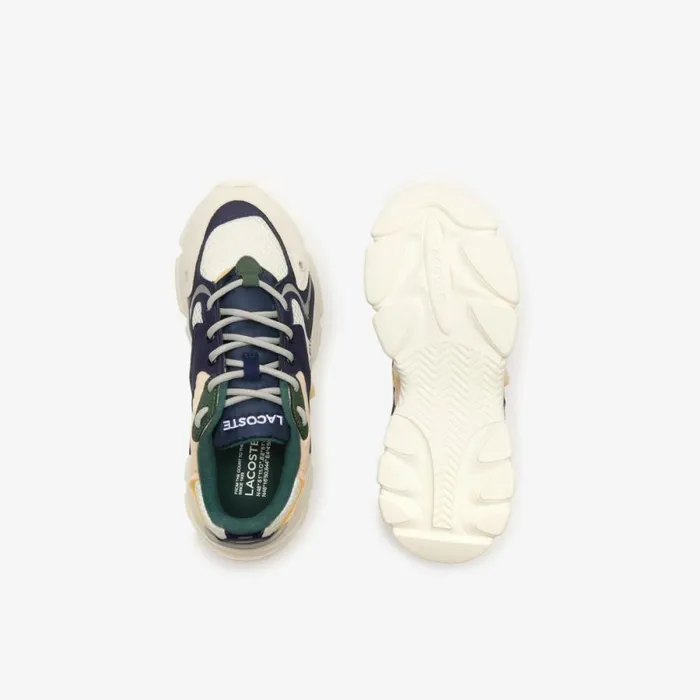 Shoes and Accessories Kids Lacoste Juniors L003 Neo Textile Sneakers Off Whitenavy Wn1