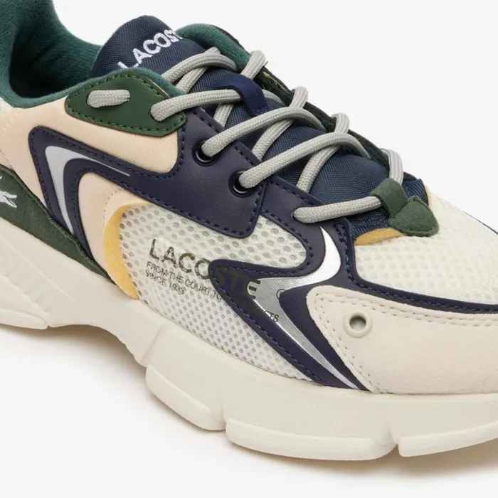 Shoes and Accessories Kids Lacoste Juniors L003 Neo Textile Sneakers Off Whitenavy Wn1