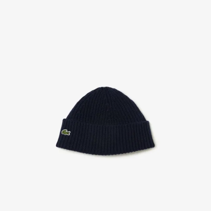 Shoes and Accessories Kids Lacoste Kids039 Rib Knit Beanie Navy Blue 166