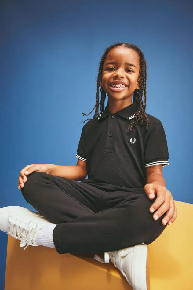 Shop The ShirtKids Twin Tipped Shirt Blackwhite Fred Perry Kids