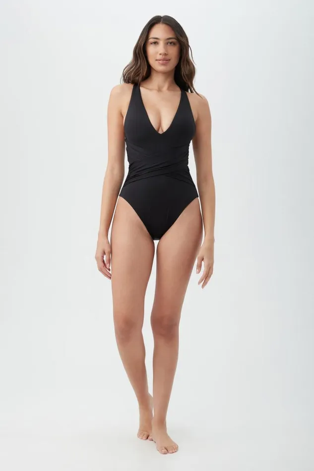 SHOP Trina Turk ONE PIECE SWIMWEAR WOMEN039S MONACO WRAP FRONT PLUNGE ONE PIECE SWIMSUIT