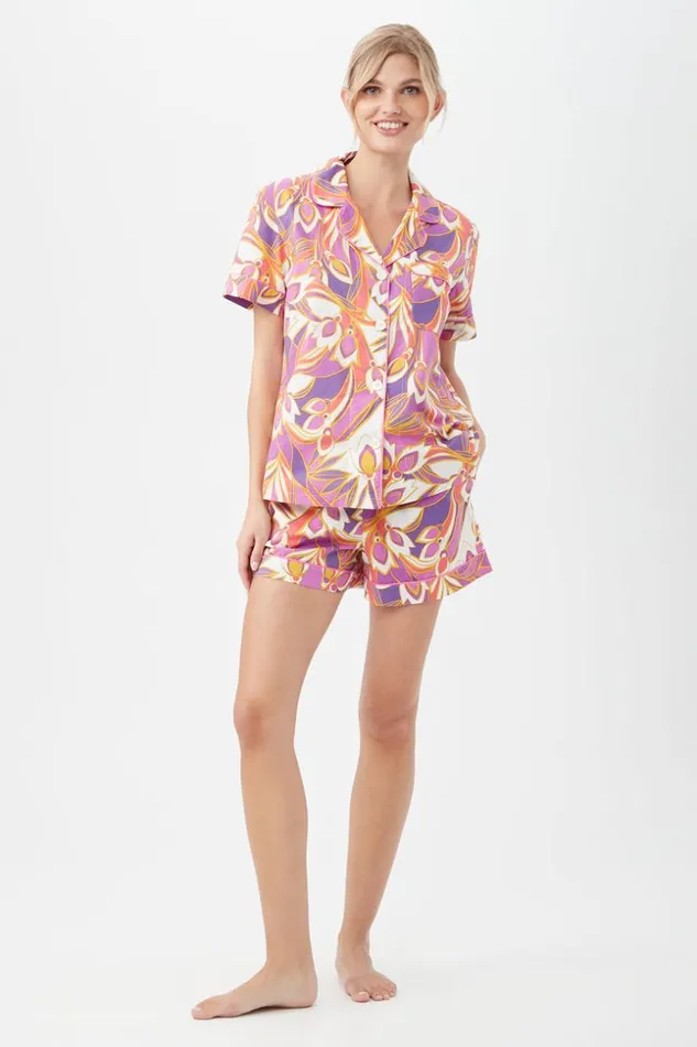 SHOP Trina Turk WOMEN039S SLEEPWEAR SENEGAL GARDEN WOMEN039S SHORT SLEEVE SHORTY JERSEY PJ SET