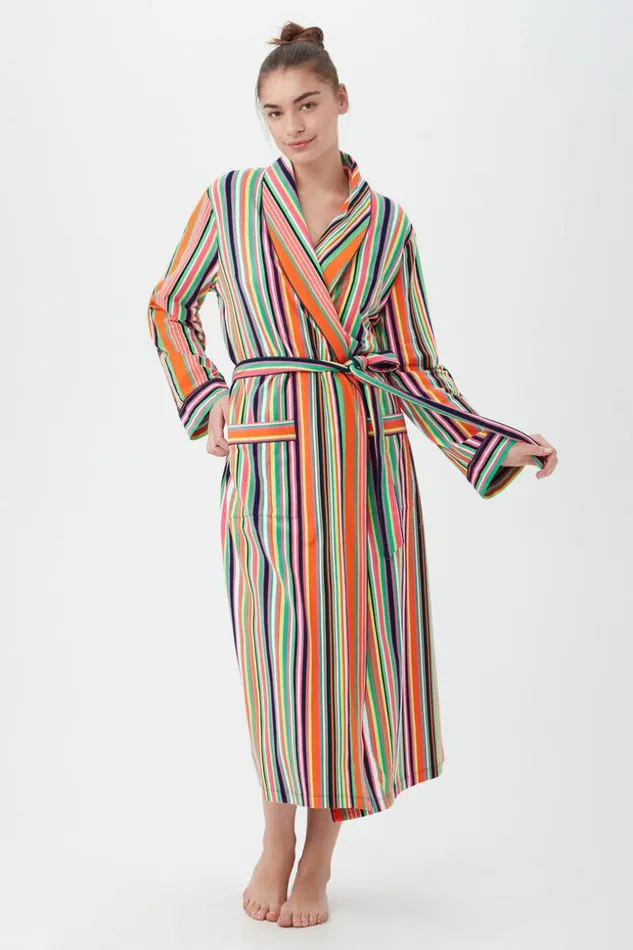 SHOP Trina Turk WOMEN039S SLEEPWEAR STRIPE ROBE DE CHAMBRE