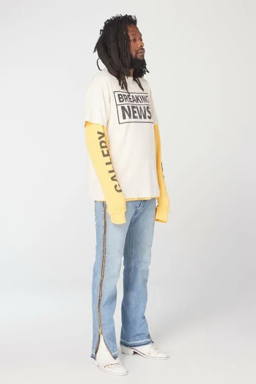Short Sleeve Men Gallery Dept BREAKING NEWS TEE Archival White