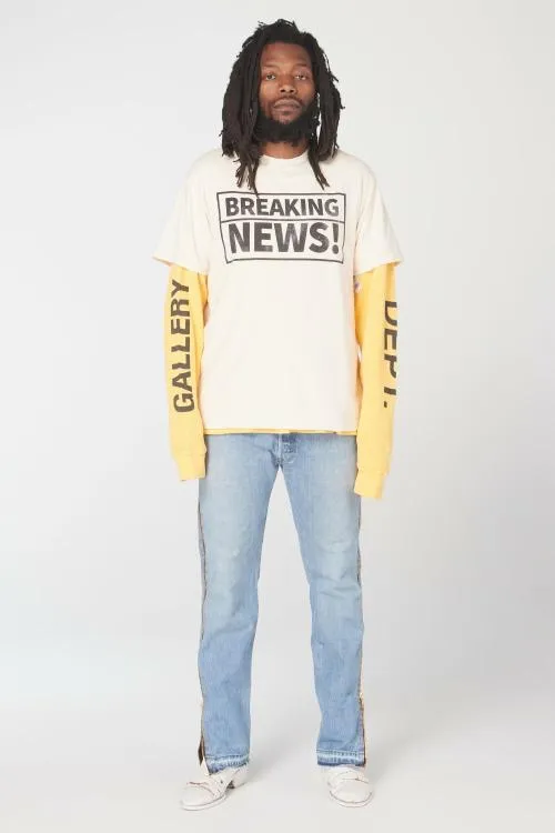Short Sleeve Men Gallery Dept BREAKING NEWS TEE Archival White