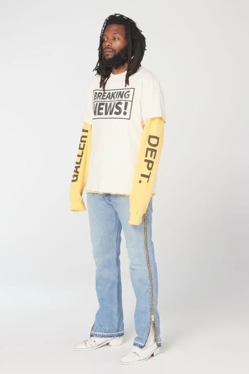 Short Sleeve Men Gallery Dept BREAKING NEWS TEE Archival White