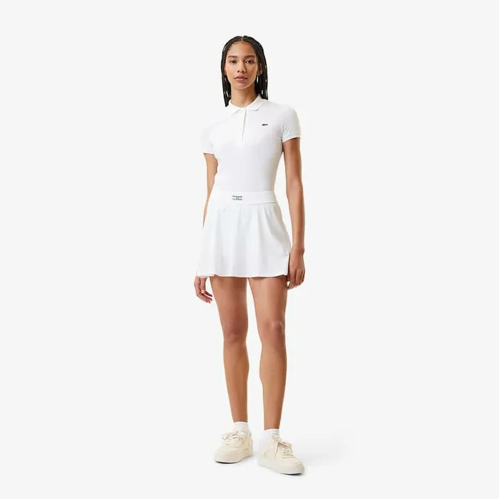 Shorts and Skirts Women Lacoste Women039s Pleated Back UltraDry Tennis Skirt White Green Pi2