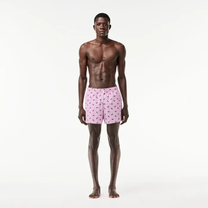 Shorts and Swim Men Lacoste Men039s Crocodile Print Swim Trunks Pink White Iu9 Shorts and Swim Men Lacoste Men039s Crocodile Print Swim Trunks Pink White Iu9