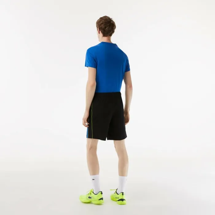 Shorts and Swim Men Lacoste Mens Tennis Shorts Black Blue Yellow Xis