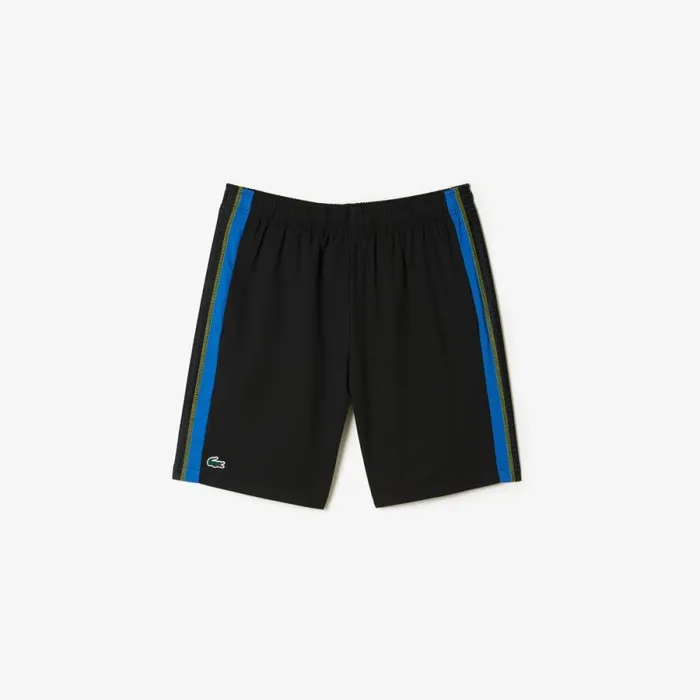 Shorts and Swim Men Lacoste Mens Tennis Shorts Black Blue Yellow Xis