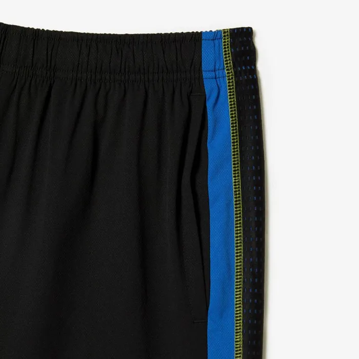 Shorts and Swim Men Lacoste Mens Tennis Shorts Black Blue Yellow Xis