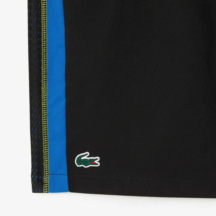 Shorts and Swim Men Lacoste Mens Tennis Shorts Black Blue Yellow Xis