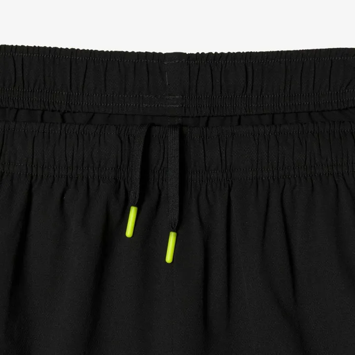 Shorts and Swim Men Lacoste Mens Tennis Shorts Black Blue Yellow Xis