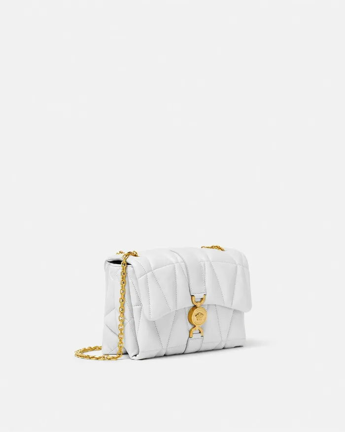 Shoulder and Crossbody Women Versace Kleio Quilted Shoulder Bag White