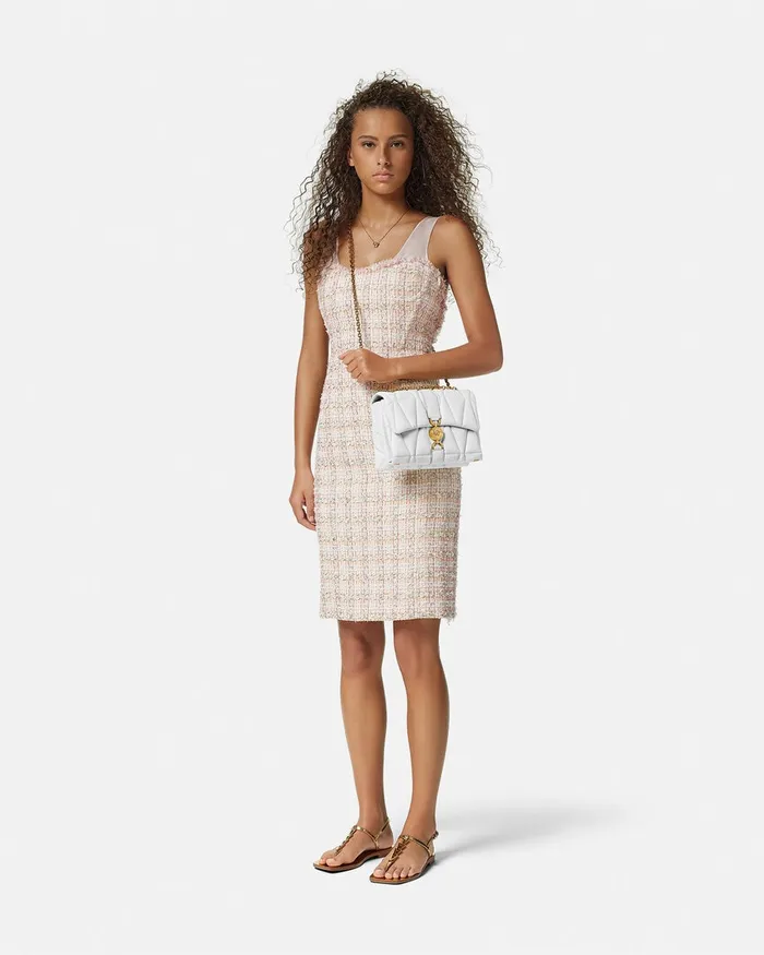 Shoulder and Crossbody Women Versace Kleio Quilted Shoulder Bag White