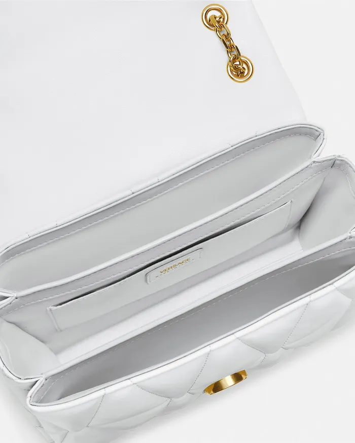Shoulder and Crossbody Women Versace Kleio Quilted Shoulder Bag White