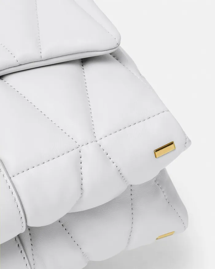 Shoulder and Crossbody Women Versace Kleio Quilted Shoulder Bag White