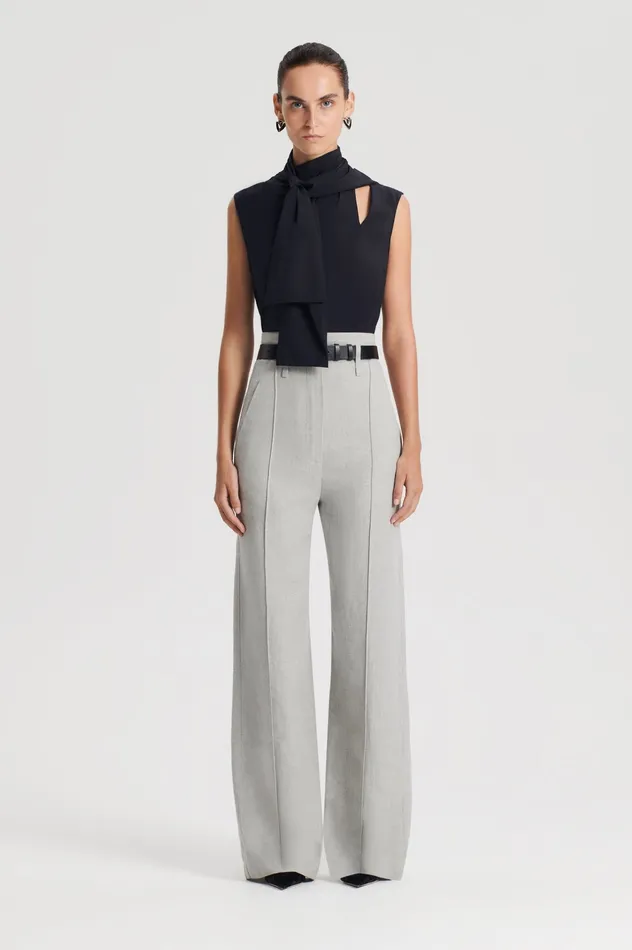 SILK CRAVAT TANK NAVY Tops Scanlan Theodore Women