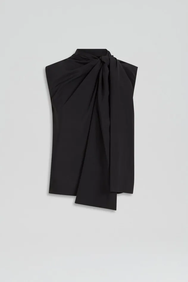 SILK CRAVAT TANK NAVY Tops Scanlan Theodore Women SILK CRAVAT TANK NAVY Tops Scanlan Theodore Women