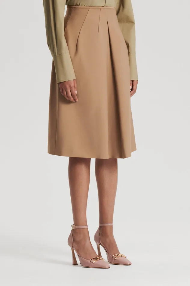 Skirts MILANO PLEAT SKIRT CAMEL Scanlan Theodore Women