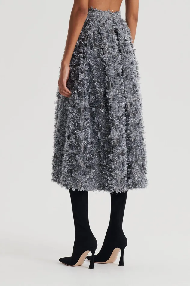 Skirts Scanlan Theodore Women TINSEL FRINGE FULL SKIRT DARKSILVER