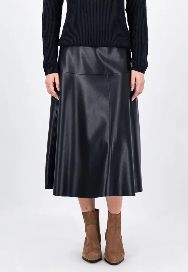 Skirts Women FYNCHHATTON Midi Skirt In Leather Look Black