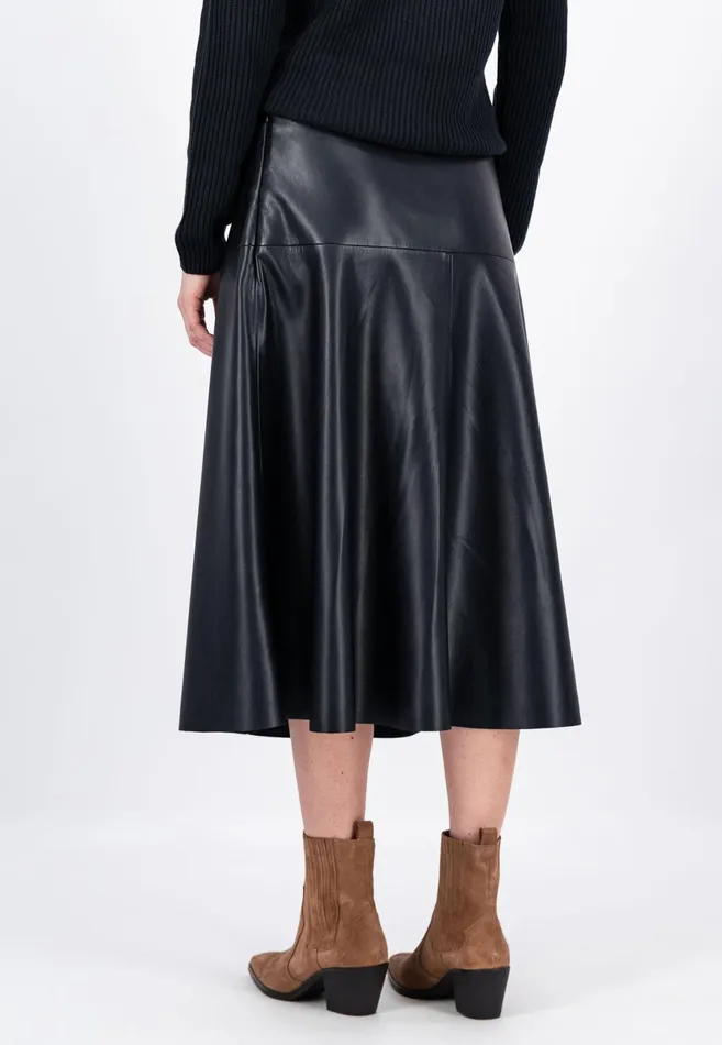Skirts Women FYNCHHATTON Midi Skirt In Leather Look Black