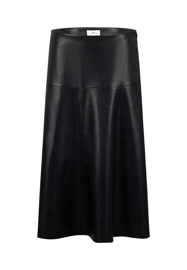 Skirts Women FYNCHHATTON Midi Skirt In Leather Look Black