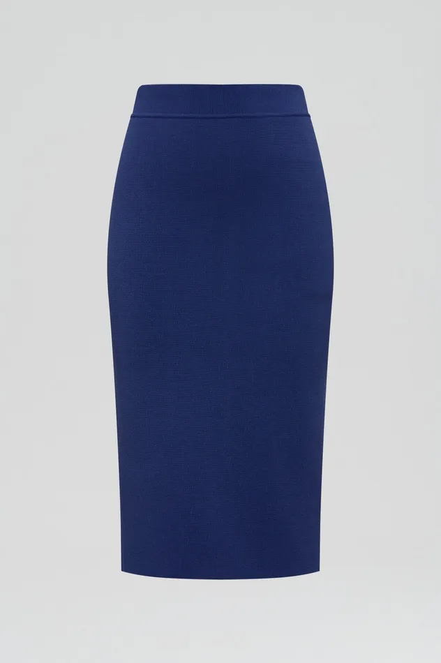 Skirts Women Scanlan Theodore CREPE KNIT SLIT BACK SKIRT ROYAL