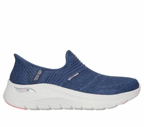 Slipins Arch Fit 20 8211 Right As Rain Navy Pink Women SKECHERS SlipOn