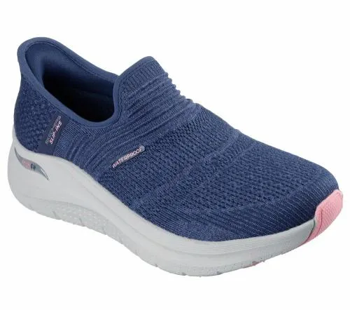 Slipins Arch Fit 20 8211 Right As Rain Navy Pink Women SKECHERS SlipOn