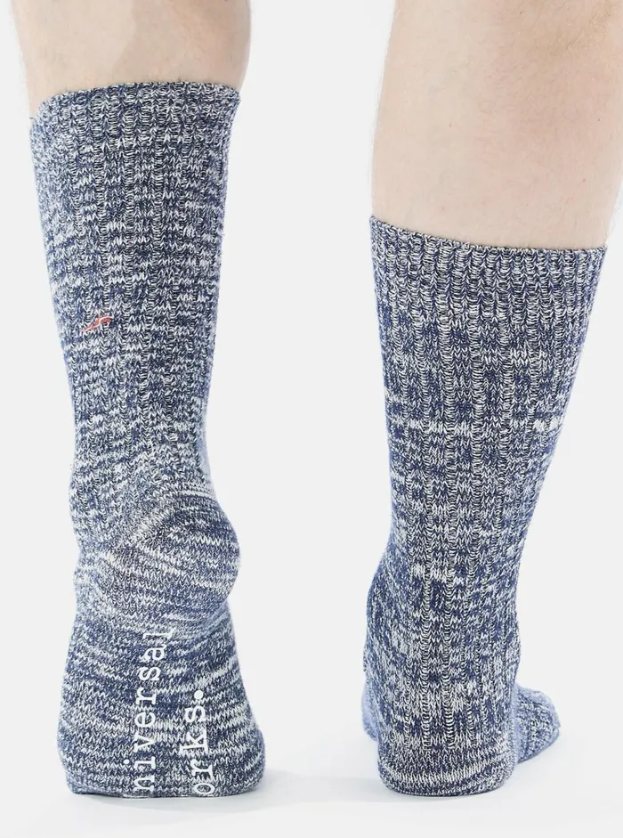 Slub Sock In Navy Slub Knit Men Universal Works Socks